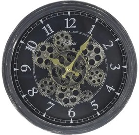 Nástenné hodiny čierne Ø 37 cm
