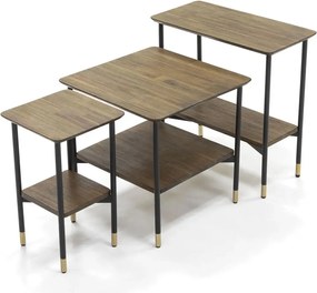 Odkladací stolík Maze 60 cm z masívu hnedý/čierny