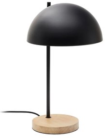 Čierna/v prírodnej farbe stolová lampa s kovovým tienidlom (výška 48,5 cm) Catlar – Kave Home