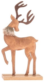 Vianočná dekorácia Jeleň z umelej kože 31 cm, var. II