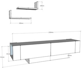 TV stolík MATERA 150 cm biely