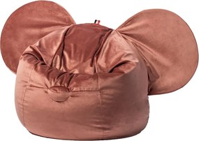 Červený zamatový detský sedací vak The Brooklyn Kids Ears