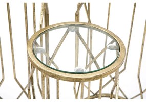 Okrúhle odkladacie stolíky v súprave 3 ks so sklenenou doskou ø 32 cm Tunisi – Mauro Ferretti