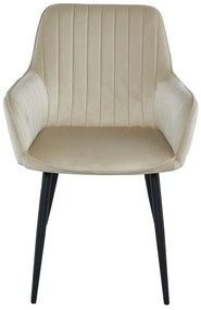 Set dvoch jedálenských stoličiek SOLDEN zamatové béžové (čierne nohy)