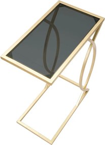 Odkladací stolík so sklenenou doskou 25.5x45.5 cm Glam – Mauro Ferretti