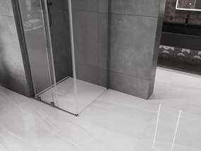 Mexen Velar L, sprchový kút s posuvnými dverami 120 x 120 cm, 8mm číre sklo, grafit brúsený, 871-120-120-03-66