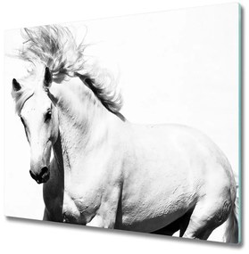 Sklenená doska na krájanie Biely kôň 60x52 cm