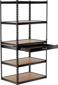 5-ÚROVŇOVÁ REGÁLOVÁ SKRÍŇ S ZÁSUVKOU 180 x 90 x 60 CM NOSNOSŤ POLICE: 175 KG *2127