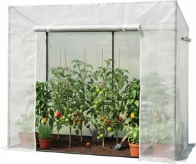 Záhradný biely fóliovník na paradajky 200 x 77 x 168 cm