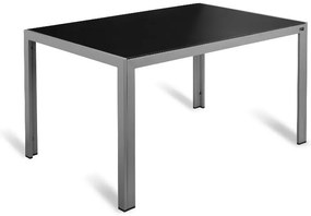 Livarno home Hliníkový záhradný stôl so sklenenou doskou Houston, sivý  (100371170)