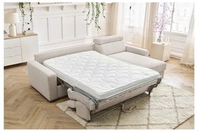 Krémová menčestrová rozkladacia rohová pohovka (variabilná) Monaco – Bobochic Paris