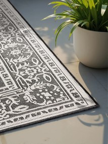 NORTHRUGS, Kusový koberec Duet Kona 106248 Black/White - na von aj na doma, 200x290, čiernobiela, chodba / predsieň