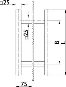 VÝPREDAJ DVERNÉ MADLO - kus (čierne) - dĺžka 60 cm, Twin CM (čierny mat)