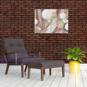 Sklenený obraz - 3D Abstrakcia v pastelových farbách (70x50 cm)