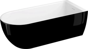 Polimat Akrylátová voľne stojaca vaňa k stene Murena 170x75 POLIMAT-Rozmery: 170x75, POLIMAT-Farba vane: Biela / grafit lesk
