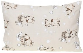 Detské bavlnené obliečky do postieľky 120x90 cm BABYMAM PREMIUM - Žirafa - béžové