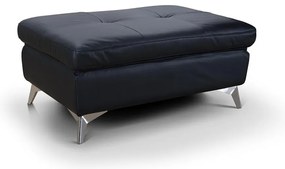 Kožený taburet SALERNO II 66x100 cm čierny