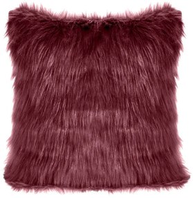 Chlpatá obliečka bordovo fialovej farby 45 x 45 cm