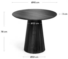 JEANETTE BLACK 90 jedálenský stôl