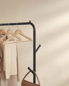 Pojízdný výškově nastavitelný stojan na oblečení Hocker černý