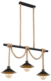 Globo 15690-3H - Závesné svietidlo na lanku DIANA 3xE27/60W/230V čierne