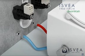 Isvea Isvea, INFINITY CLEANWASH závesná WC misa, integrovaná batéria a bidetová spŕška, Rimless, 36,5x53cm, biela, 10NFS9217I