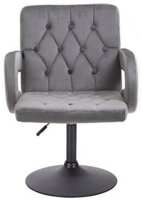 LuxuryForm DESIGN Stolička BOSTON VELUR na čiernom tanieri - šedá