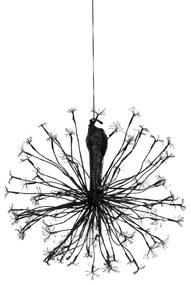 Vianočná závesná lampa guľa čierna 60 cm vrátane LED s časovačom IP44 - Nobu