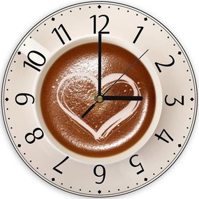 Gario Hodiny na stenu Heart & Coffee Rozmery: 40 x 40 cm