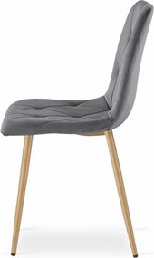 AKCIA Tmavo sivá zamatová jedálenská stolička LIBRA II. akosť