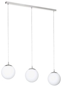 EGLO Moderné závesné osvetlenie RONDO, 3xE27, 40W, strieborné, biele