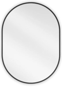 Mexen Loft, oválne kúpeľňové zrkadlo 70 x 50 cm, farba rámu čierna matná, 9851-070-050-000-70