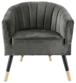 Zamatové kreslo Royal Leitmotiv LM1851TP, sivé