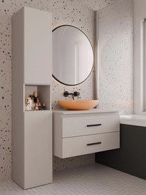 Závěsná skříňka pod umyvadlo s deskou NEL 2S 80 cm kašmírová