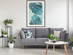 Artgeist Plagát - Dewy Leaves [Poster] Veľkosť: 20x30, Verzia: Čierny rám