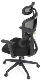 Kancelárska ergonomická stolička GRANT - sieť, látka, čierna