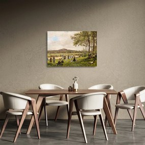 Sklenený obraz - French 19th Century, Race Course at Longchamps, reprodukcia (70x50 cm)