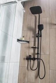 Aqualine KERA sprchový stĺp s napojením na batériu, čierna mat SL435