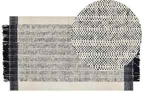 Vlnený koberec 80 x 150 cm biela/čierna KETENLI Beliani