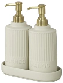 WENKO 54651100 - Dávkovač mydla HEIDI 19x21 cm krémová/zlatá/biela