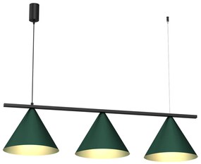 Závesné svietidlo Capital, 3x zelené kovové tienidlo, (fi 30cm), gr