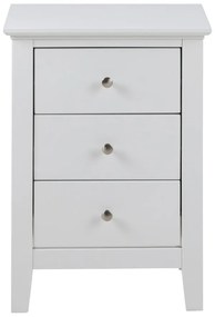 Biely nočný stolík s 3 zásuvkami Actona Linnea