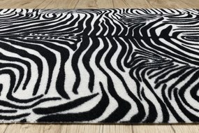 Protišmykový behúň DIGITAL zebra, biely / čierny