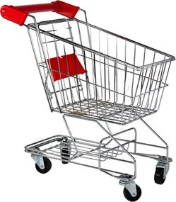 LEAN Toys Kovový nákupný košík Detský košík Strieborný veľký