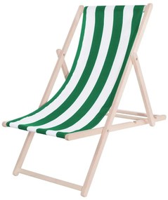 Záhradné lehátko zelená/biela/buk