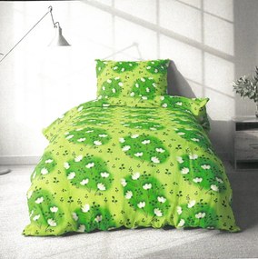 CESARA zelená bavlnené obliečky 140x200