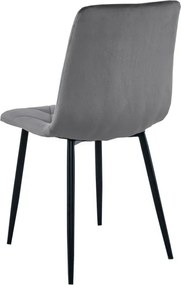 Set dvoch jedálenských stoličiek LIBRA zamatové tmavosivé / čierne nohy (2 ks)