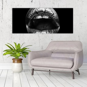 Obraz - Lesklé pery (120x50 cm)