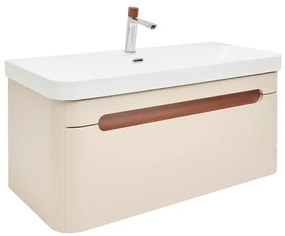 Kúpeľňová skrinka s umývadlom a batériou SAT Fusion 97,5x43x45 cm pieskovo-béžová matná SATFUSION100BEUBA, 1 ks