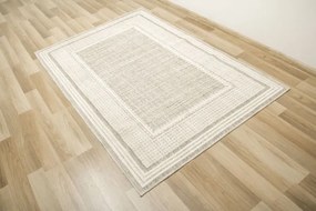 Koberec Cotton C117 rám, krémový / sivý